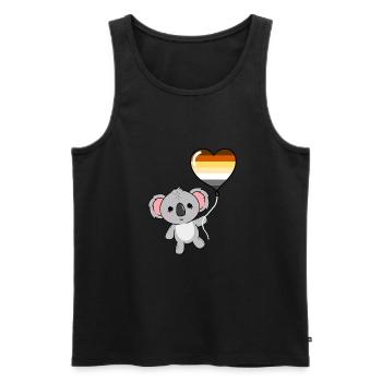 Koala Herzballon Gay Bear - Männer Premium Bio Tank Top - Schwarz - Vorne - AI Model Male 178 light (178cm)