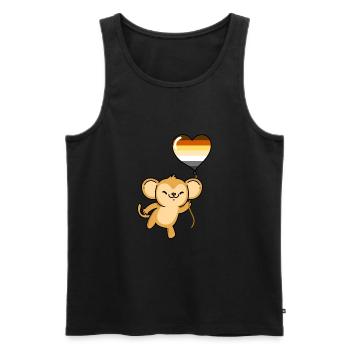 Affe Herzballon Gay Bear - Männer Premium Bio Tank Top - Schwarz - Vorne - Michal (187cm)