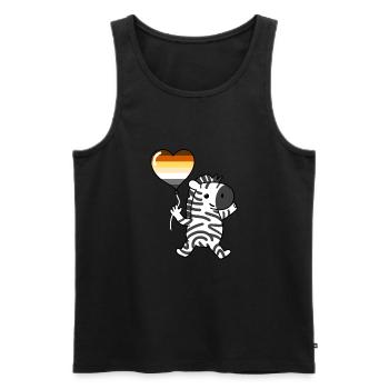 Zebra Herzballon Gay Bear - Männer Premium Bio Tank Top - Schwarz - Vorne - Michal (187cm)