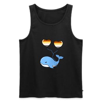 Wal Herzballon Gay Bear - Männer Premium Bio Tank Top - Schwarz - Vorne - Michal (187cm)