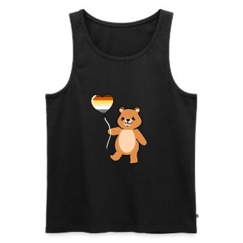 Teddybär Ballon Gay Bear Pride - Männer Premium Bio Tank Top - Schwarz - Vorne - AI Model Male 178 light (178cm)