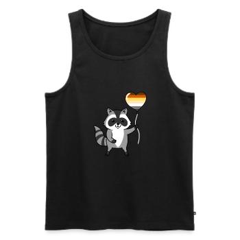 Waschbär Herzballon Gay Bear - Männer Premium Bio Tank Top - Schwarz - Vorne - Michal (187cm)