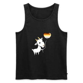 Ziege Herzballon Gay Bear Pride - Männer Premium Bio Tank Top - Schwarz - Vorne - AI Model Male 178 light (178cm)