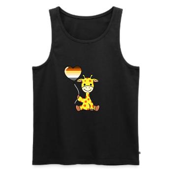 Giraffe with Gay Bear Balloon - Men's Premium Organic Tank Top - black - Front - Michal (187cm)