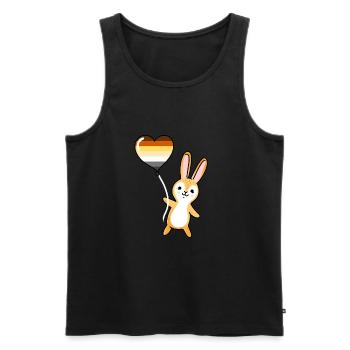 Hase Herzballon Gay Bear Pride - Männer Premium Bio Tank Top - Schwarz - Vorne - Michal (187cm)