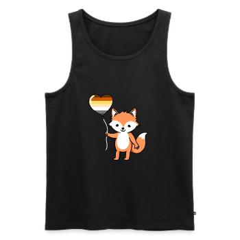 Fuchs Herzballon Gay Bear - Männer Premium Bio Tank Top - Schwarz - Vorne - Michal (187cm)