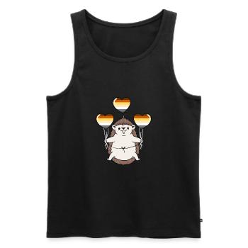 Hedgehog Balloon Gay Bear - Débardeur bio Premium Homme - noir - Devant - Michal (187cm)