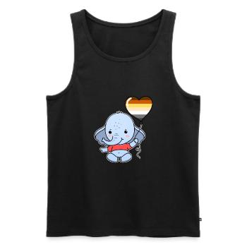 Elephant Heart Balloon Gay Bear - Men's Premium Organic Tank Top - black - Front - Michal (187cm)