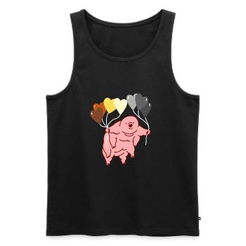 Bärtierchen Herzballon Gay Bear Pride - Männer Premium Bio Tank Top - Schwarz - Vorne - Michal (187cm)