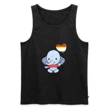 Elefant Herzballon Gay Bear Pride - Männer Premium Bio Tank Top - Schwarz - Vorne - AI Model Male 178 light (178cm)