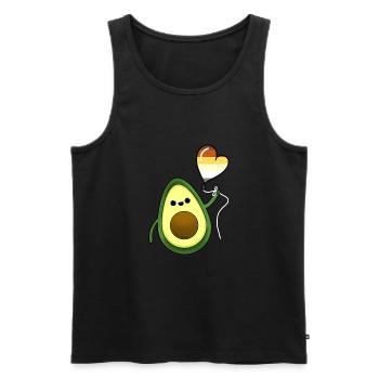 Avocado Herzballon Gay Bear Pride - Männer Premium Bio Tank Top - Schwarz - Vorne - Michal (187cm)