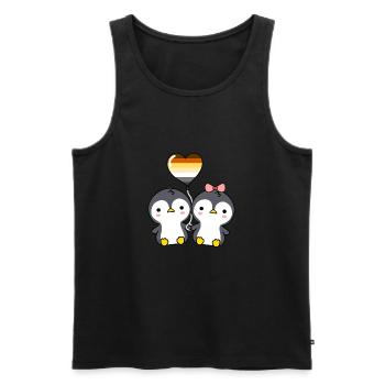 Pinguin-Paar Gay Bear Pride - Männer Premium Bio Tank Top - Schwarz - Vorne - AI Model Male 178 light (178cm)