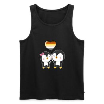 Gay Bear Pride Pinguin-Paar - Männer Premium Bio Tank Top - Schwarz - Vorne - AI Model Male 178 light (178cm)