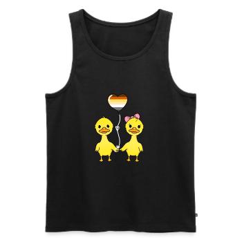 Entenpaar Gay Bear Pride - Männer Premium Bio Tank Top - Schwarz - Vorne - AI Model Male 178 light (178cm)