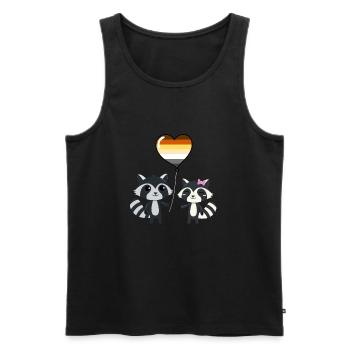 Waschbär-Paar Gay Bear Pride - Männer Premium Bio Tank Top - Schwarz - Vorne - AI Model Male 178 light (178cm)
