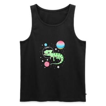 Caméléon Astronaute Genderflux Pride - Débardeur bio Premium Homme - noir - Devant - Michal (187cm)
