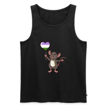 Maus Herzballon Genderqueer Pride - Männer Premium Bio Tank Top - Schwarz - Vorne - Michal (187cm)