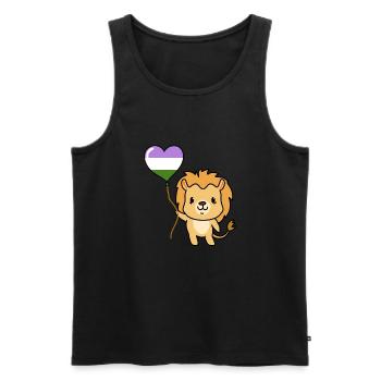 Ballon Lion Genderqueer Pride - Débardeur bio Premium Homme - noir - Devant - AI Model Male 178 light (178cm)