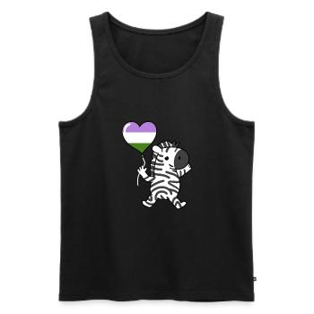 Zebra Herzballon Genderqueer Pride - Männer Premium Bio Tank Top - Schwarz - Vorne - Michal (187cm)