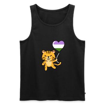 Tiger Heart Balloon Genderqueer Pride - Men's Premium Organic Tank Top - black - Front - Michal (187cm)