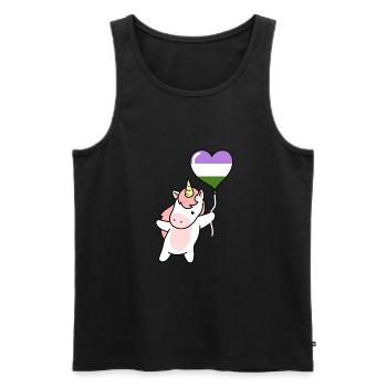 Unicorn Heart Balloon Genderqueer Pride - Men's Premium Organic Tank Top - black - Front - Michal (187cm)