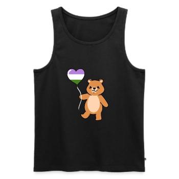 Teddy Bear Balloon Genderqueer Pride - Men's Premium Organic Tank Top - black - Front - Michal (187cm)