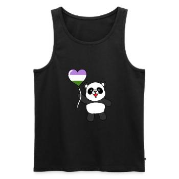 Panda Genderqueer Pride Heart Balloon - Men's Premium Organic Tank Top - black - Front - AI Model Male 178 light (178cm)