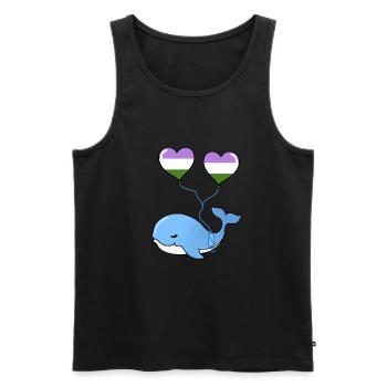 Ballon Whale Heart Genderqueer - Débardeur bio Premium Homme - noir - Devant - AI Model Male 178 light (178cm)