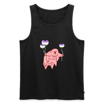 Tardigrade Balloon Genderqueer Pride - Débardeur bio Premium Homme - noir - Devant - AI Model Male 178 light (178cm)