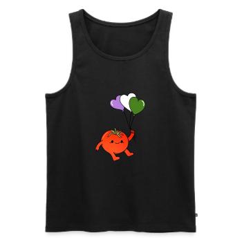 Tomato Heart Balloon Genderqueer Pride - Débardeur bio Premium Homme - noir - Devant - AI Model Male 178 light (178cm)