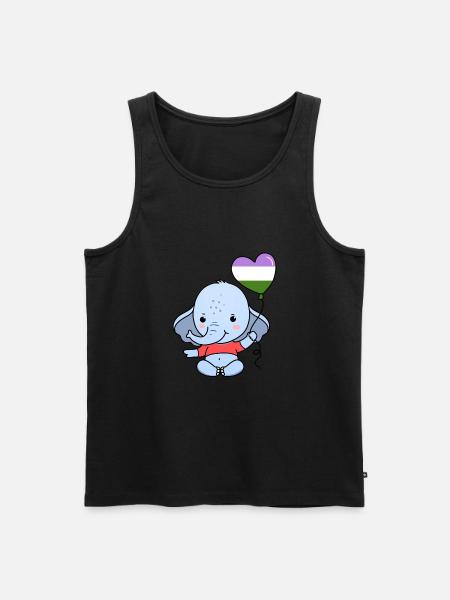 Elephant Heart Balloon Genderqueer Pride - Men's Premium Organic Tank Top - black