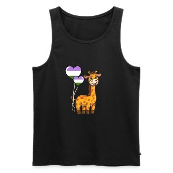 Giraffe Herzballon Genderqueer Pride - Männer Premium Bio Tank Top - Schwarz - Vorne - Michal (187cm)