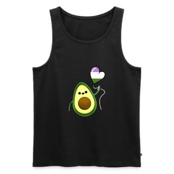 Avocado Herzballon Genderqueer Pride - Männer Premium Bio Tank Top - Schwarz - Vorne - Michal (187cm)