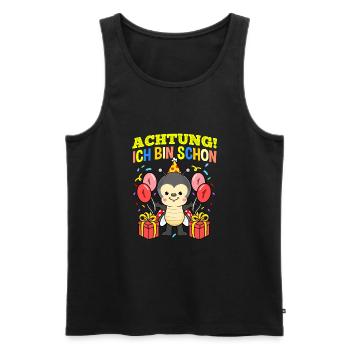 Achtung Ich Bin Schon 1 Geburtstag Marienkäfer - Männer Premium Bio Tank Top - Schwarz - Vorne - Michal (187cm)