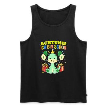 Achtung Ich Bin Schon 1 Geburtstag Dinosaurier - Männer Premium Bio Tank Top - Schwarz - Vorne - Michal (187cm)