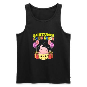 Achtung Ich Bin Schon 2 Geburtstag Cupcake - Männer Premium Bio Tank Top - Schwarz - Vorne - Michal (187cm)