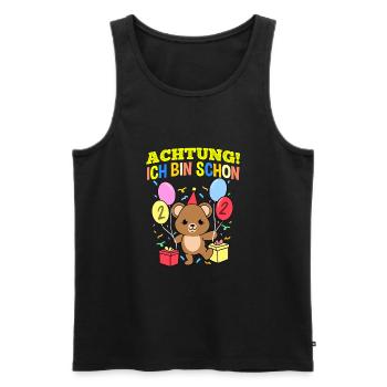 Achtung Ich Bin Schon 2 Geburtstag Teddybär - Männer Premium Bio Tank Top - Schwarz - Vorne - Michal (187cm)