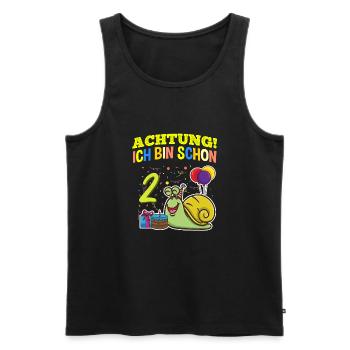 Achtung Ich Bin Schon 2 Geburtstag Schnecke - Männer Premium Bio Tank Top - Schwarz - Vorne - Michal (187cm)