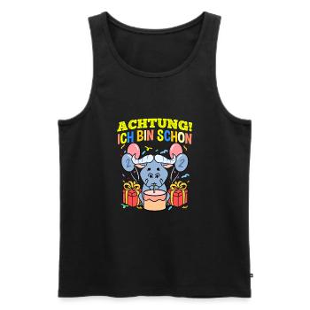 Achtung Ich Bin Schon 2 Geburtstag Gnu - Männer Premium Bio Tank Top - Schwarz - Vorne - Michal (187cm)