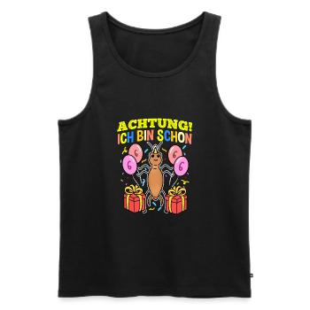 Achtung Ich Bin Schon 6 Geburtstag Ohrwurm - Männer Premium Bio Tank Top - Schwarz - Vorne - AI Model Male 178 light (178cm)
