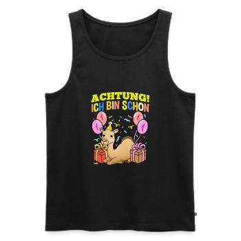 Achtung Ich Bin Schon 1 Geburtstag Dromedar - Männer Premium Bio Tank Top - Schwarz - Vorne - Michal (187cm)