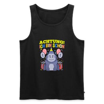 Achtung Ich Bin Schon 1 Tier Geburtstag Gorilla - Männer Premium Bio Tank Top - Schwarz - Vorne - Michal (187cm)