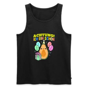 Achtung Ich Bin Schon 2 Geburtstag Papaya - Männer Premium Bio Tank Top - Schwarz - Vorne - Michal (187cm)