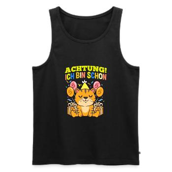 Achtung Ich Bin Schon 5 Geburtstag Tiger - Männer Premium Bio Tank Top - Schwarz - Vorne - Michal (187cm)