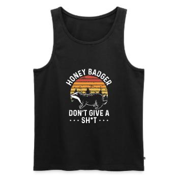 Honigdachs Gibt Kein Retro - Männer Premium Bio Tank Top - Schwarz - Vorne - Michal (187cm)