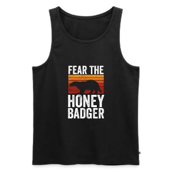 Retro Fears The Honey Badger - Men's Premium Organic Tank Top - black - Front - AI Model Male 178 light (178cm)