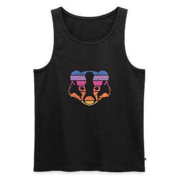 Dachs Vintage Bunt - Männer Premium Bio Tank Top - Schwarz - Vorne - Michal (187cm)