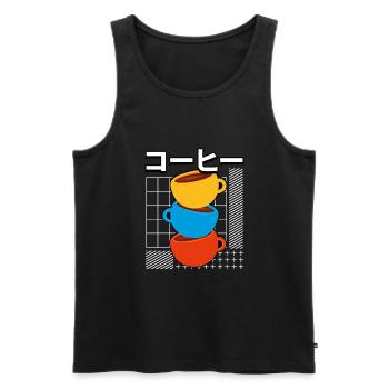 Niedliche Kawaii farbige Tassen - Männer Premium Bio Tank Top - Schwarz - Vorne - Michal (187cm)