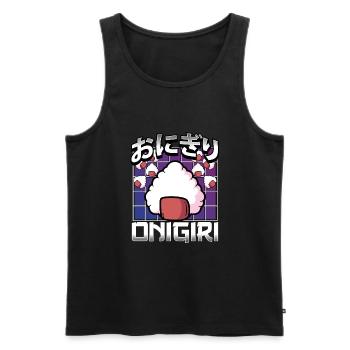 Doux Kawaii Onigiri - Débardeur bio Premium Homme - noir - Devant - Michal (187cm)