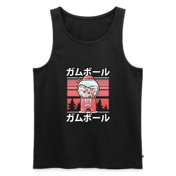 Distributeur de chewing-gum Kawaii sucré - Débardeur bio Premium Homme - noir - Devant - Michal (187cm)